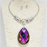 94400, CHUNKY TEARDROP RHINESTONE CHOKER NECKLACE