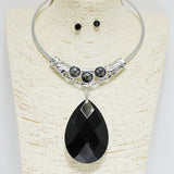 94400, CHUNKY TEARDROP RHINESTONE CHOKER NECKLACE
