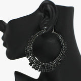 94414, PAVE RHINESTONE HOOP EARRING