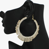 94414, PAVE RHINESTONE HOOP EARRING