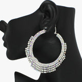 94414, PAVE RHINESTONE HOOP EARRING
