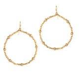 Textured Ball with Nugget Round Beaded Earring - view 2