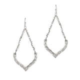 Geometric Hammered Metal with Nugget Beaded Earring