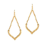 Geometric Hammered Metal with Nugget Beaded Earring - view 2