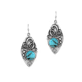 Western Floral Print with Turquoise Stone Earring
