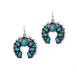 Western Squash Blossom Turquoise Stone Earring