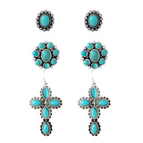 Western Cross Stud Earring SET