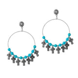 94445, WESTERN CROSS CHARM ACCENT EARRING