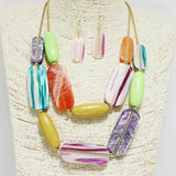 Geometric Celluloid Acetate Double Layered Necklace
