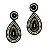 94459, TEARDROP SEED BEAD & PEARL EARRING