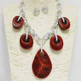 94460, GEOMETRIC ANTIQUE ACRYLIC CHARM NECKLACE