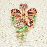 94471, FLOWER RHINESTONE PIN BROOCH
