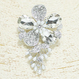 94471, FLOWER RHINESTONE PIN BROOCH