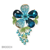 94471, FLOWER RHINESTONE PIN BROOCH