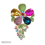 94471, FLOWER RHINESTONE PIN BROOCH