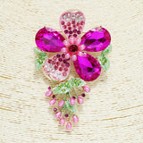 94471, FLOWER RHINESTONE PIN BROOCH