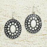 Western Concho Turquoise Stone Earring