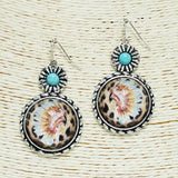 Western Indian Chief Bubble Glass Earring