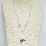 94493, "BELIEVE" QUATREFOIL PENDANT NECKLACE