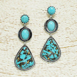 Western Turquoise Stone Drop Dangle Earring