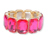 94523, RECTANGLE RHINESTONE ACCENT STRETCH BRACELET