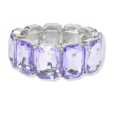 94523, RECTANGLE RHINESTONE ACCENT STRETCH BRACELET