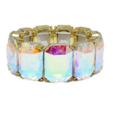 94523, RECTANGLE RHINESTONE ACCENT STRETCH BRACELET