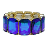 94523, RECTANGLE RHINESTONE ACCENT STRETCH BRACELET