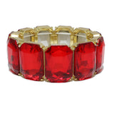 94523, RECTANGLE RHINESTONE ACCENT STRETCH BRACELET