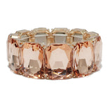 94523, RECTANGLE RHINESTONE ACCENT STRETCH BRACELET
