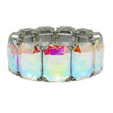 94523, RECTANGLE RHINESTONE ACCENT STRETCH BRACELET