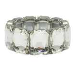 94523, RECTANGLE RHINESTONE ACCENT STRETCH BRACELET