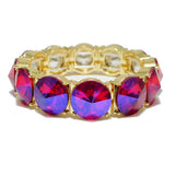 94530, ROUND CONE RHINESTONE ACCENT STRETCH BRACELET