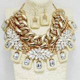 94539, GEOMETRIC CELLULOID ACETATE ACCENT MULTI LAYERED NECKLACE