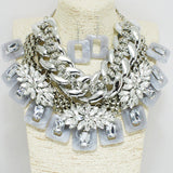 94539, GEOMETRIC CELLULOID ACETATE ACCENT MULTI LAYERED NECKLACE