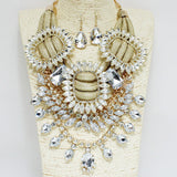 94540, MULTI SHAPE RHINESTONE ACCENT STATEMENT NECKLACE