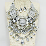 94540, MULTI SHAPE RHINESTONE ACCENT STATEMENT NECKLACE