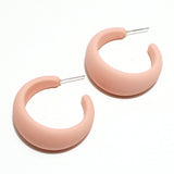 94554, 35MM RUBBER COATED THICK ROUND HOOP EARRING