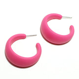 94554, 35MM RUBBER COATED THICK ROUND HOOP EARRING
