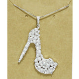 94559, BLING HIGH HEEL CUBIC ZIRCONIA PENDANT NECKLACE
