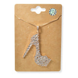 94559, BLING HIGH HEEL CUBIC ZIRCONIA PENDANT NECKLACE