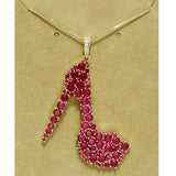 94559, BLING HIGH HEEL CUBIC ZIRCONIA PENDANT NECKLACE