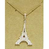 94562, BLING PARIS EIFFEL TOWER CUBIC ZIRCONIA PENDANT NECKLACE