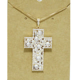 94563, BLING CROSS CUBIC ZIRCONIA PENDANT NECKLACE, RELIGIOUS