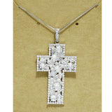 94563, BLING CROSS CUBIC ZIRCONIA PENDANT NECKLACE, RELIGIOUS