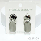94567, GEOMETRIC METAL CLIP ON EARRING