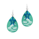 SEA Turtle CUT OUT Accent Teardrop Earring