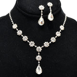94590, TEARDROP ACCENT RHINESTONE NECKLACE, WEDDING, BRIDAL, PROM