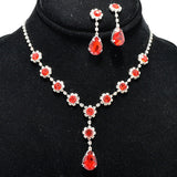 94590, TEARDROP ACCENT RHINESTONE NECKLACE, WEDDING, BRIDAL, PROM