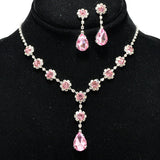 94590, TEARDROP ACCENT RHINESTONE NECKLACE, WEDDING, BRIDAL, PROM
